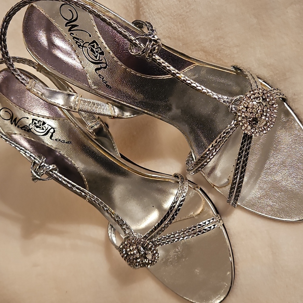 Silver and Rhinestone Shoes - Picture 5 of 5